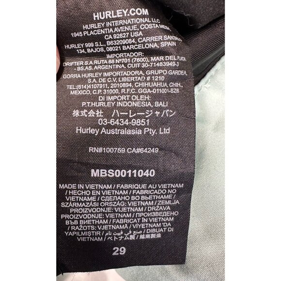 Hurley Board Shorts Mens 29 Green Birds Of Paradise Tropical Surf Beach‎ - Picture 7 of 8